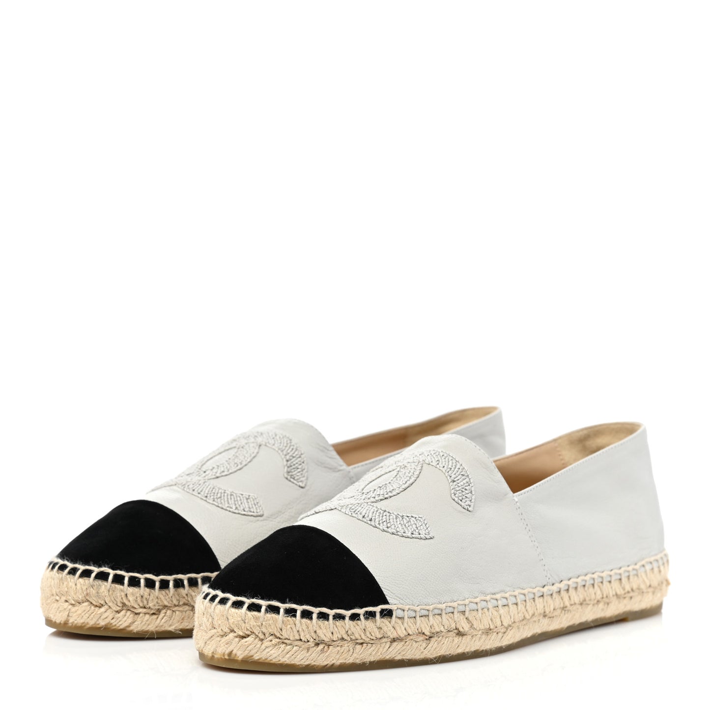 Lambskin Grosgrain CC Espadrilles 42 Grey