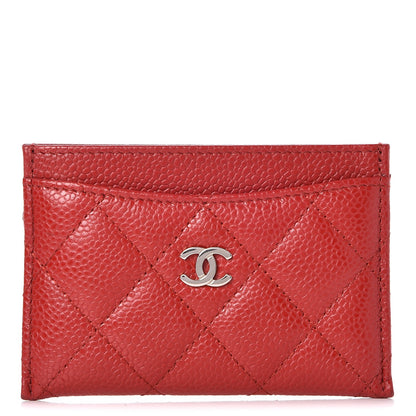 Chanel Caviar Quilted Card Holder Red 1 of 9