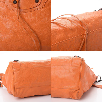 Balenciaga Agneau Classic Hardware Velo Tote Bag Tangerine 12 of 12