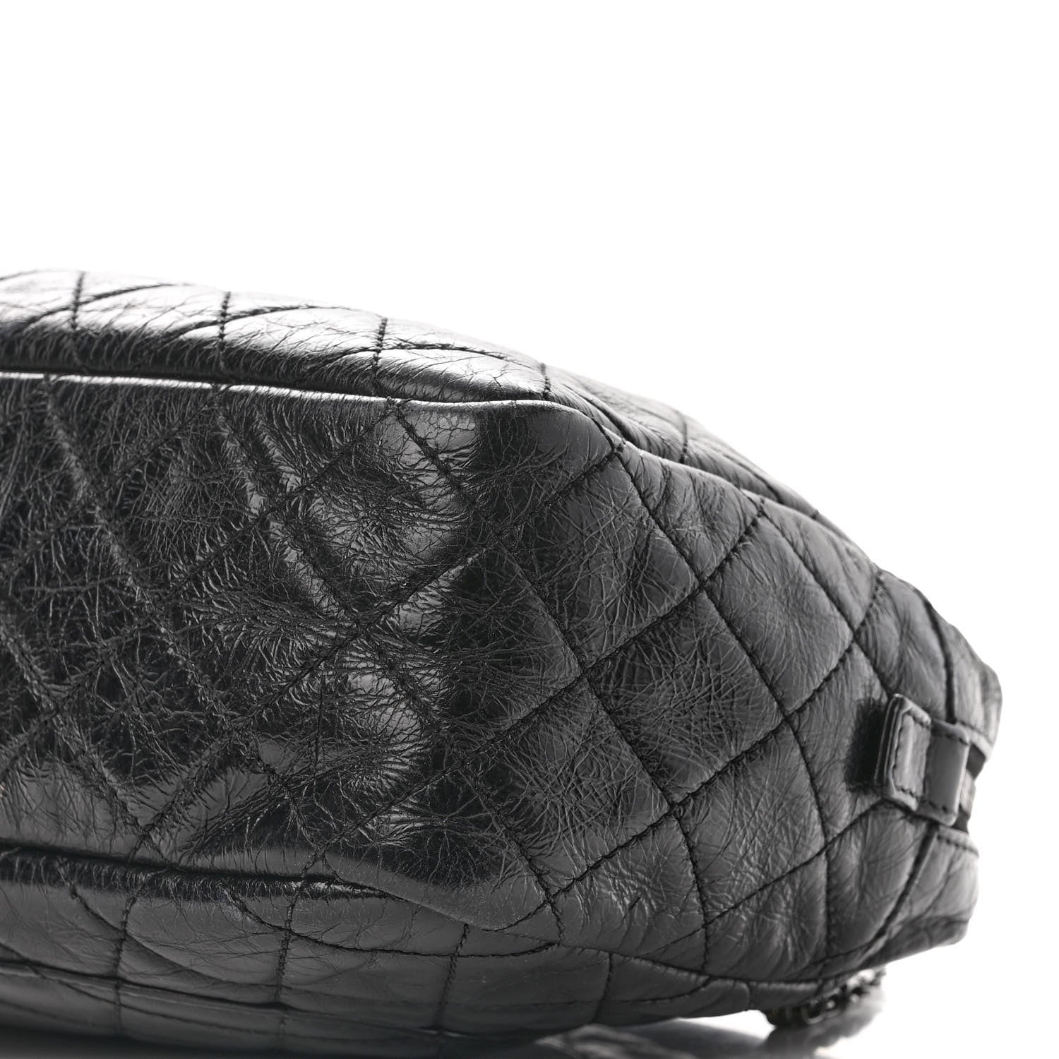Chanel Metallic Aged Calfskin Quilted Medium Reissue Camera Case Black 10 of 14