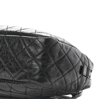 Chanel Metallic Aged Calfskin Quilted Medium Reissue Camera Case Black 10 of 14