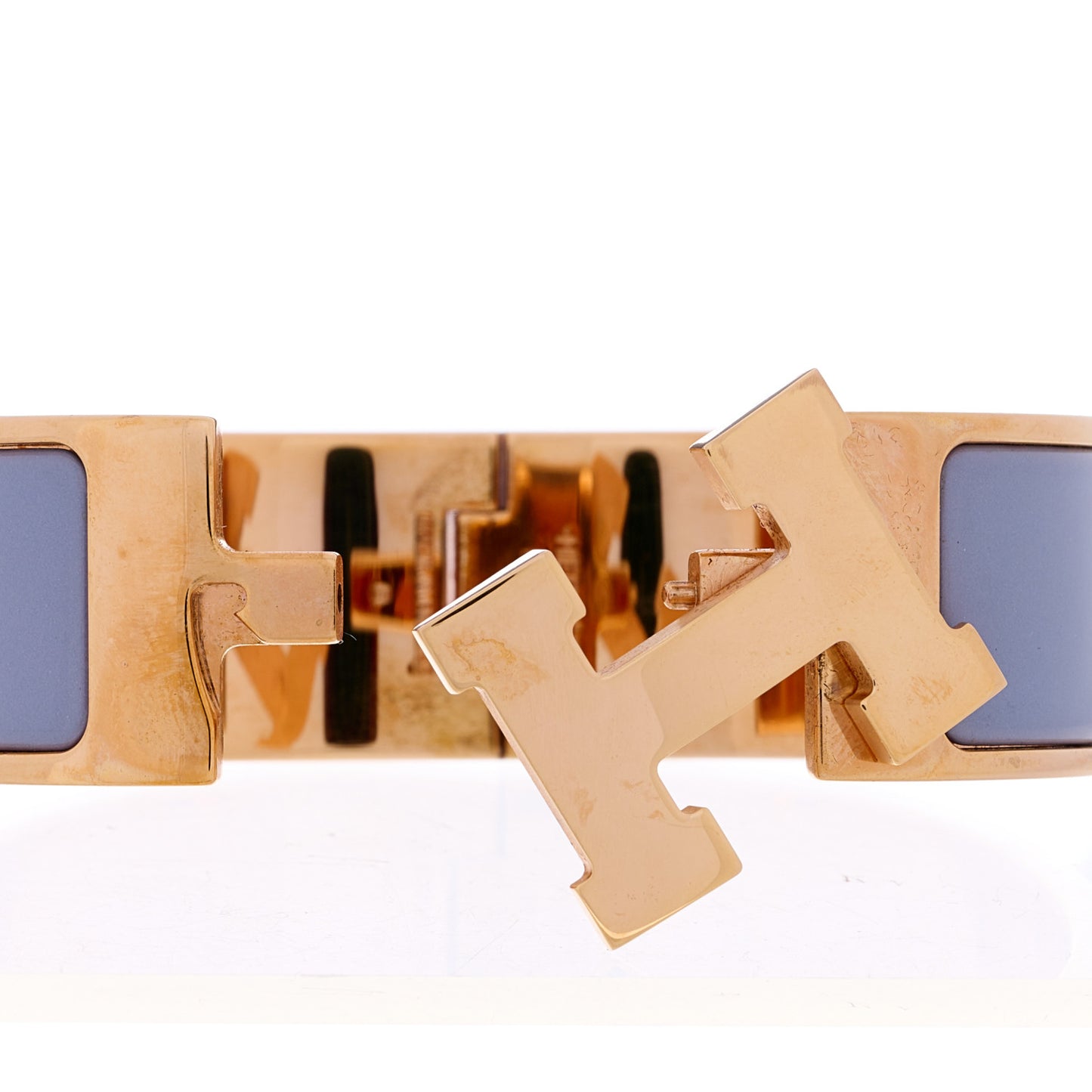 Enamel Wide Clic Clac H Bracelet PM Bleu Lin