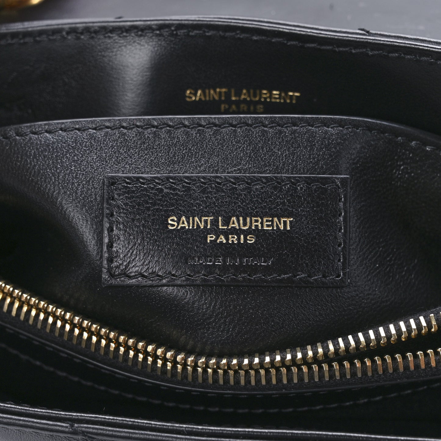 Calfskin Y Quilted Monogram Small Loulou Chain Satchel Black