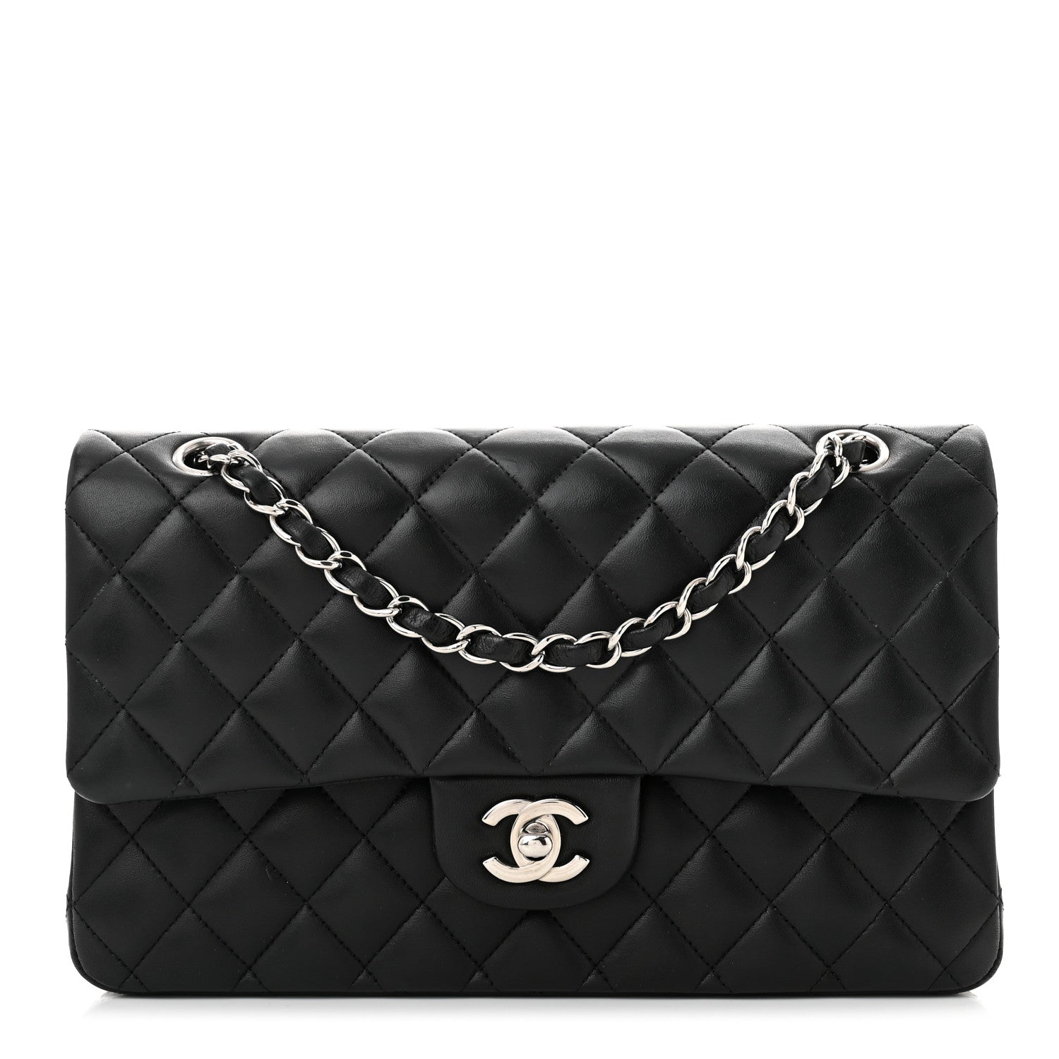 Chanel Lambskin Quilted Medium Double Flap Black 1 of 11