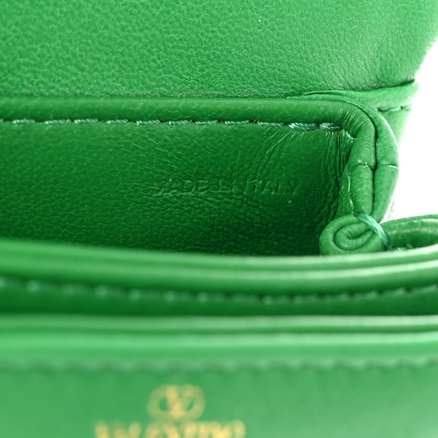 Valentino Garavani Nappa Micro One Stud Chain Bag Gea Green 7 of 10