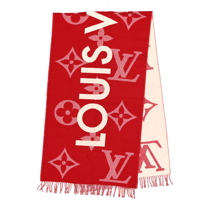 Louis Vuitton Cashmere Wool Monogram Capital Scarf Rouge 2 of 4