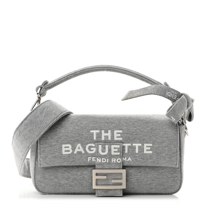 Fendi X MARC JACOBS Jersey Logo Medium Baguette Grey Ice 1 of 12