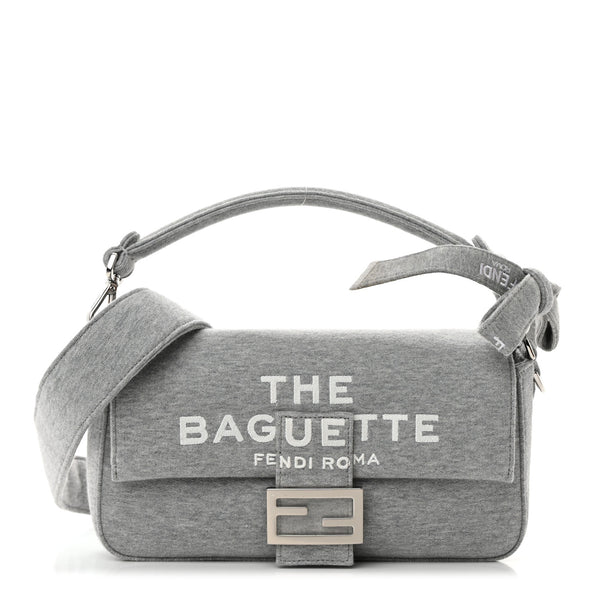 Fendi X MARC JACOBS Jersey Logo Medium Baguette Grey Ice 1379287