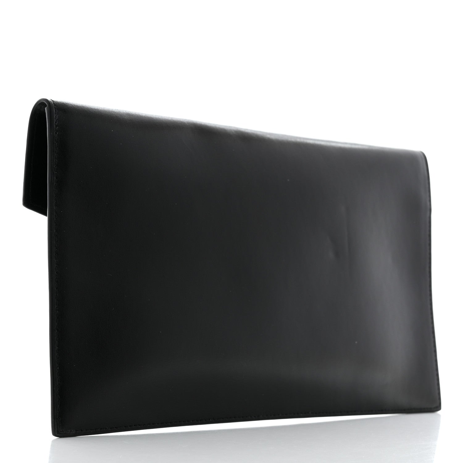 Saint Laurent Smooth Shiny Calfskin Monogram Uptown Pouch Black 3 of 8