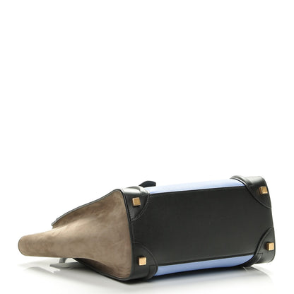 Celine Baby Grained Calfskin Nubuck Micro Tri-Color Luggage Porcelain 4 of 6