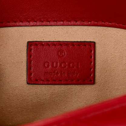 Gucci Calfskin Matelasse Super Mini GG Marmont Shoulder Bag Hibiscus Red 6 of 10