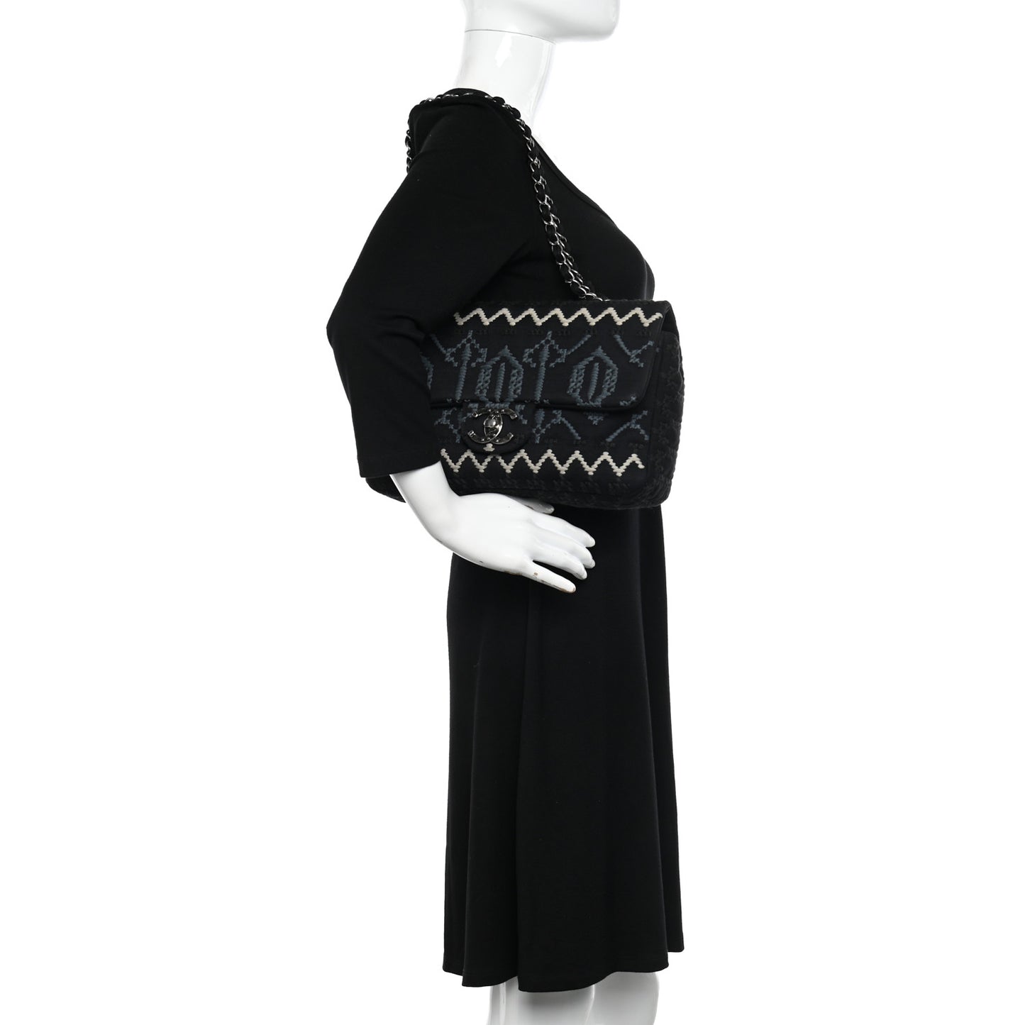 Jersey Embroidered Paris Dallas Flap Black