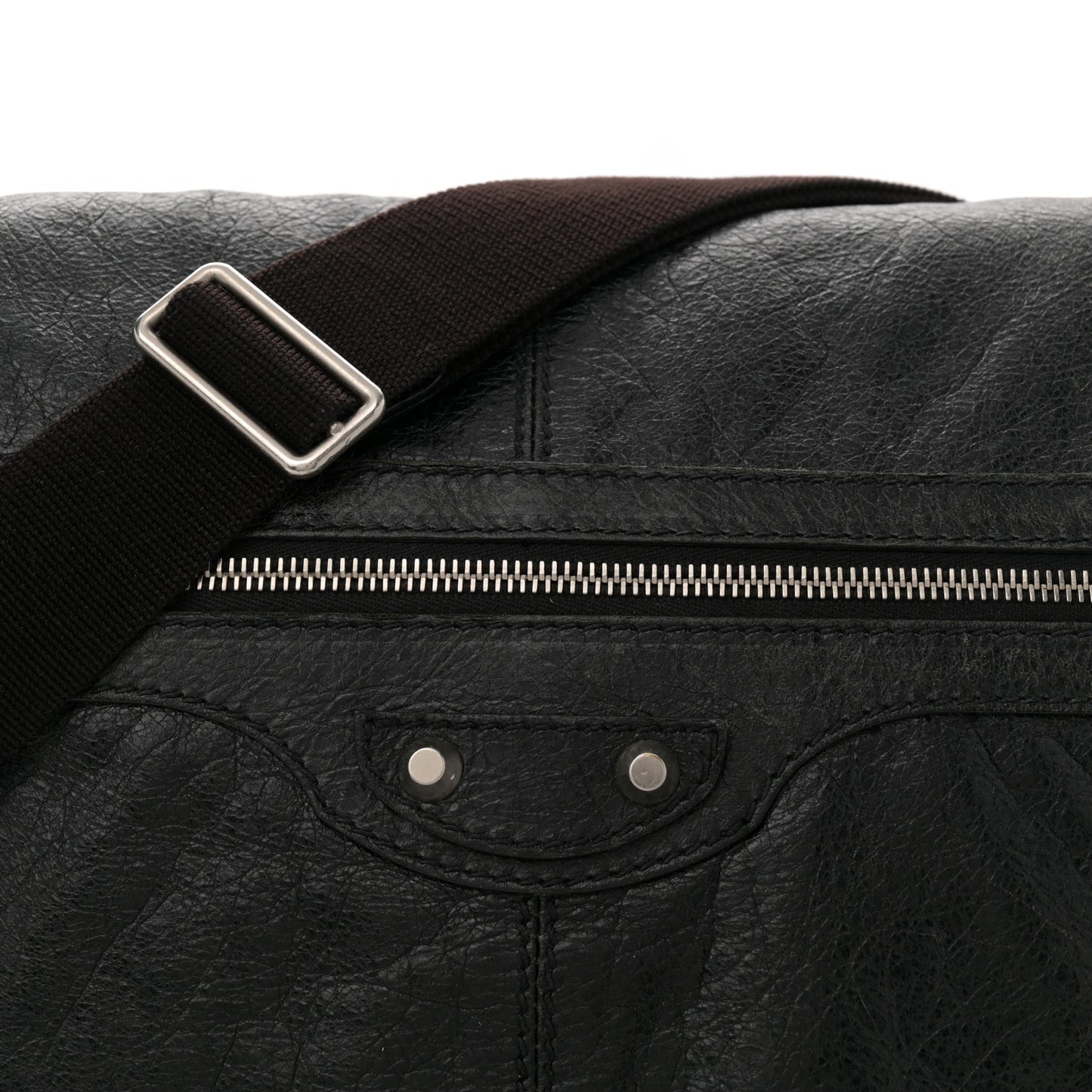 Agneau Arena Foldover Messenger Black