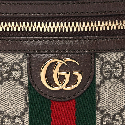Gucci GG Supreme Monogram Textured Calfskin Web Ophidia Vanity Cosmetic Case Beige Ebony New Acero 12 of 13