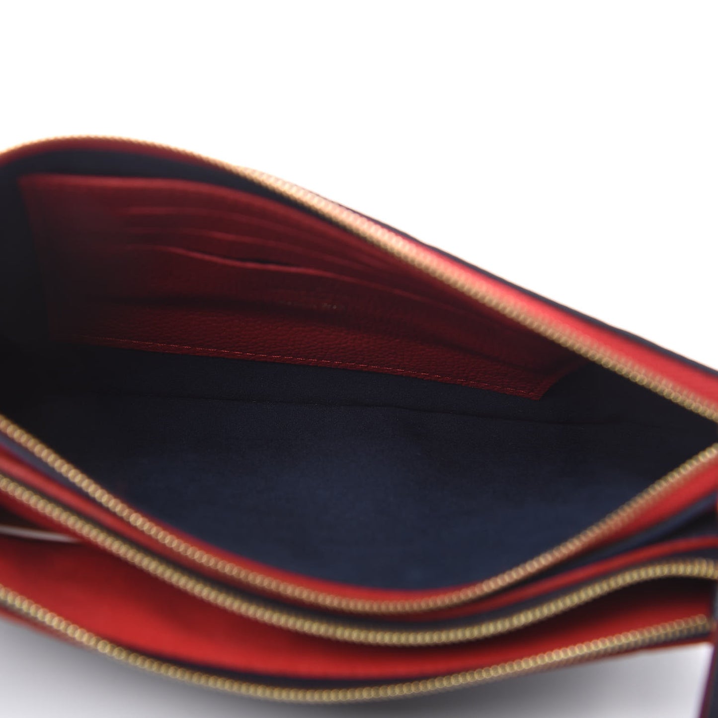 Empreinte Double Zip Pochette Marine Rouge