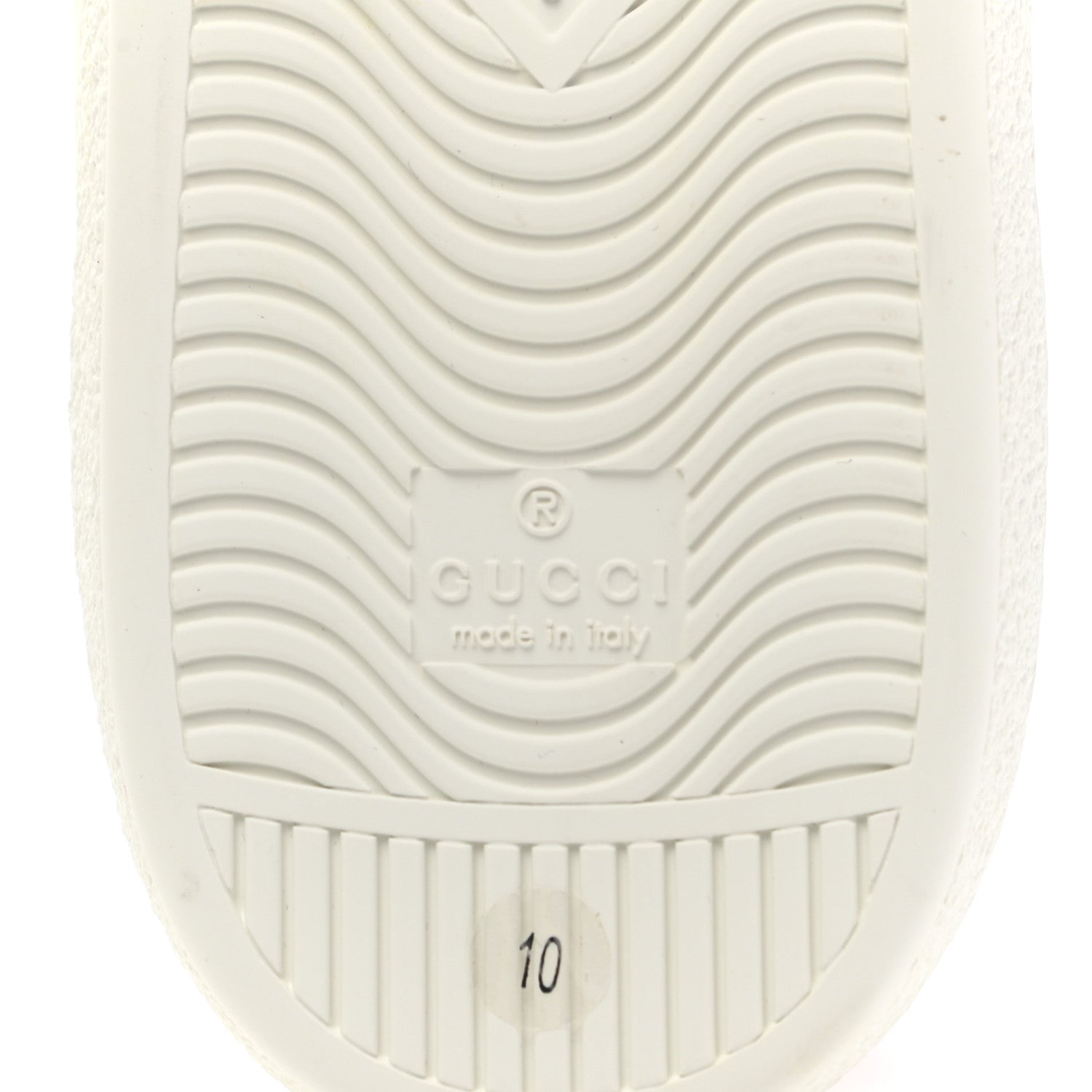 Gucci Calfskin Ayers Web Lightning Embroidered Mens Ace Sneakers 10 White 7 of 9