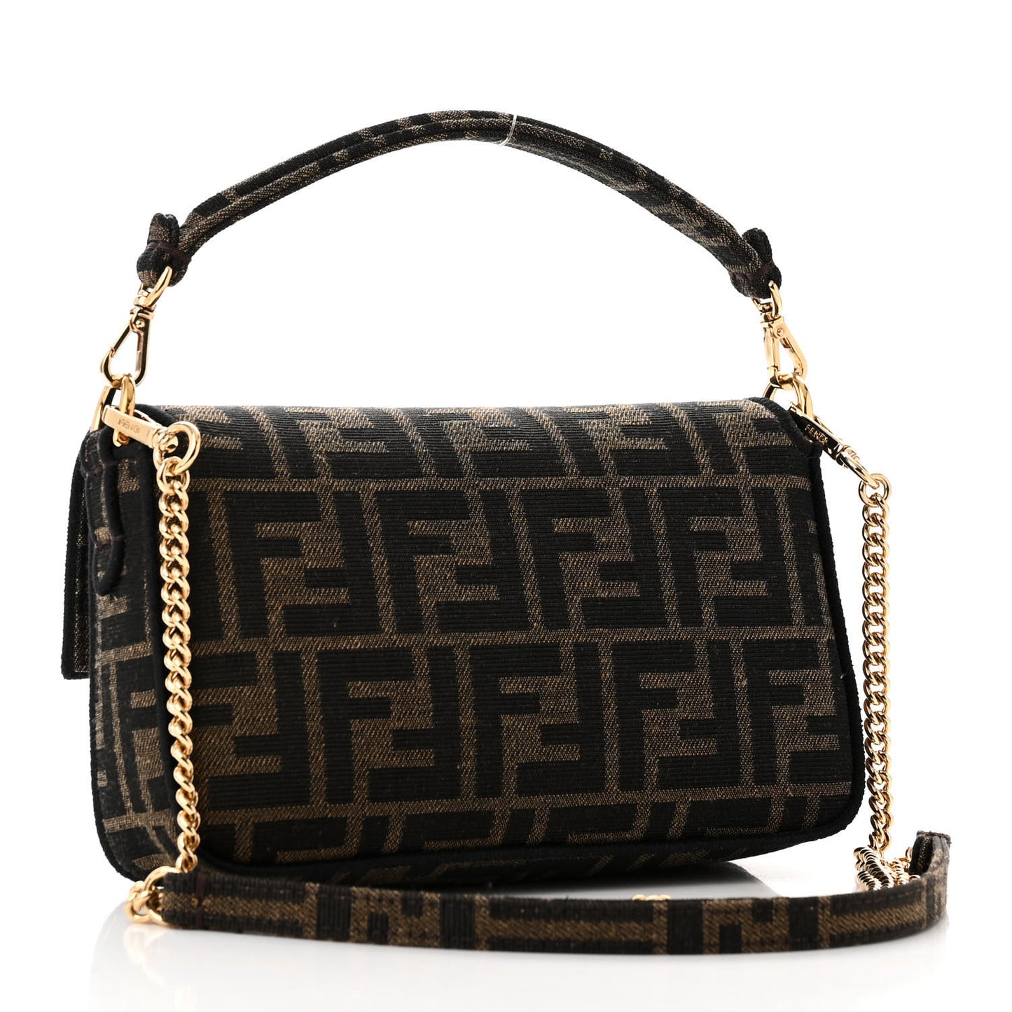 Fabric Jacquard FF 1974 Mini Baguette Tobacco Moro Black
