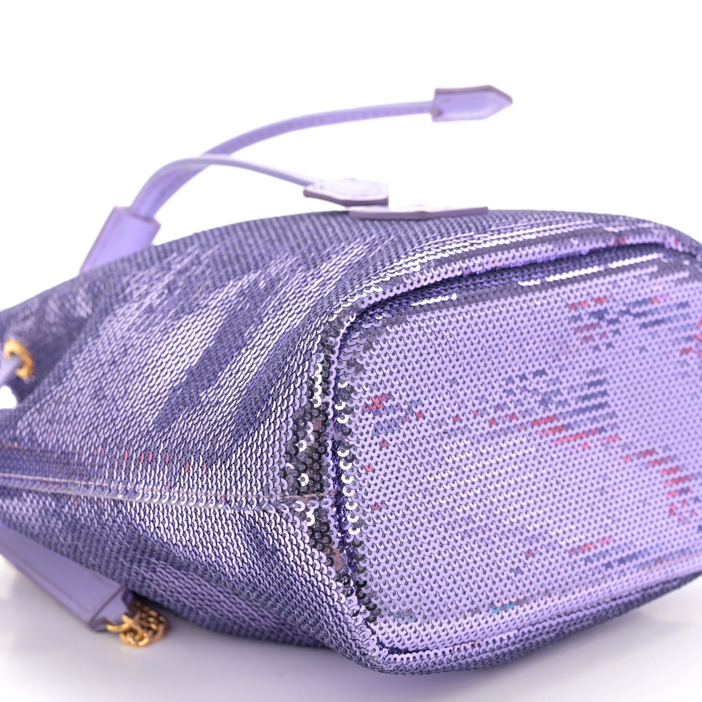 Sequin Small Disco Chain Bucket Bag Light Purple