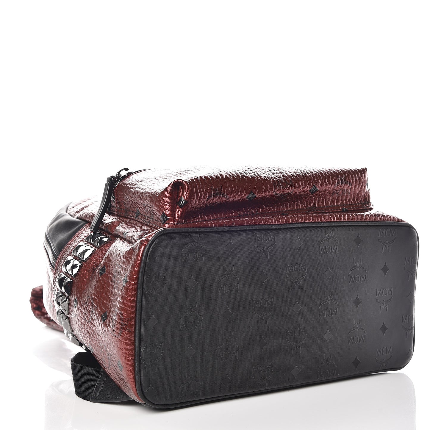 Metallic Visetos Medium Side Stud Stark Backpack Scooter Red Black