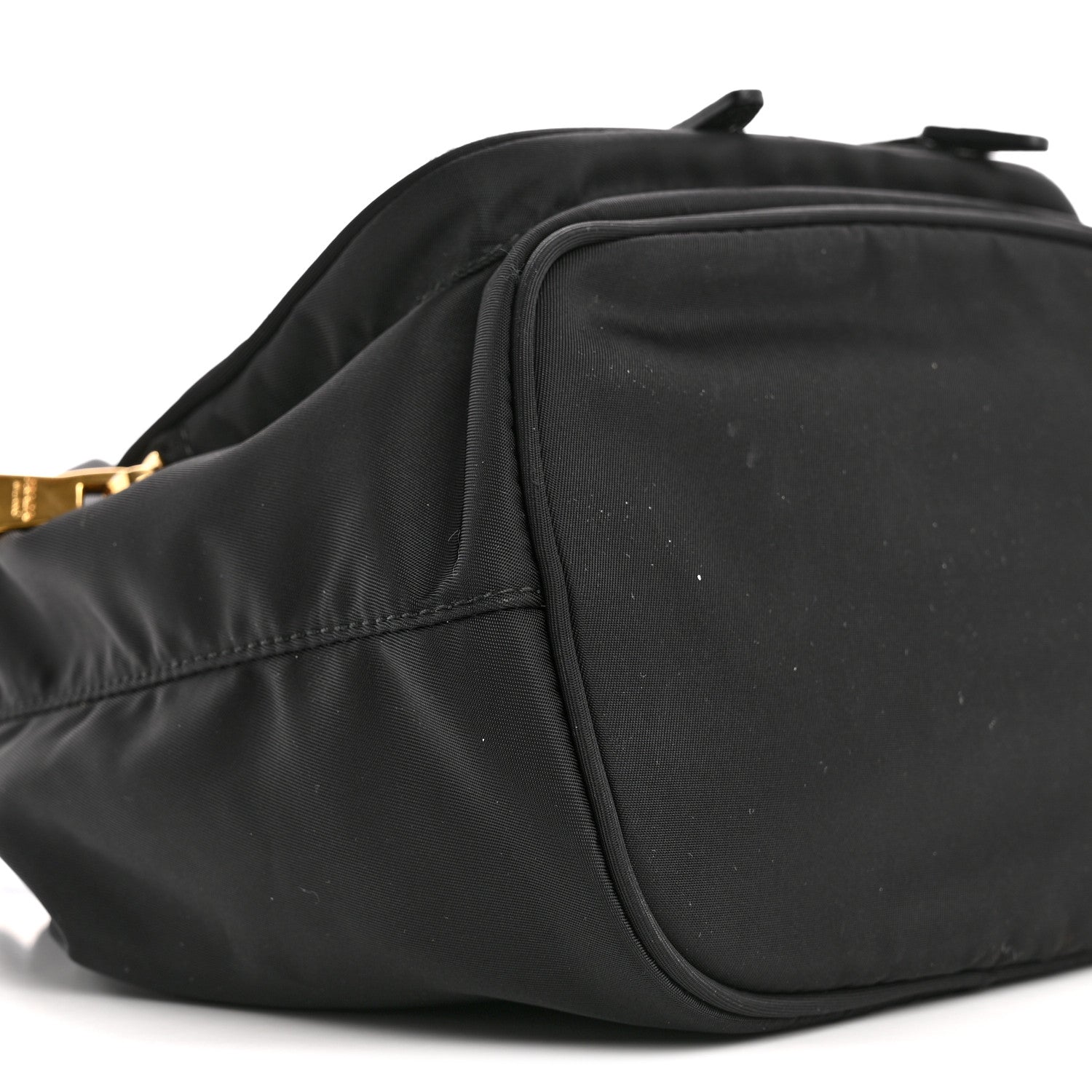 Prada Saffiano Tessuto Nylon Mini Bucket Crossbody Bag Black 10 of 15