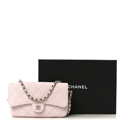 Chanel Caviar Quilted Flap Phone Holder With Chain Light Pink 13 of 13