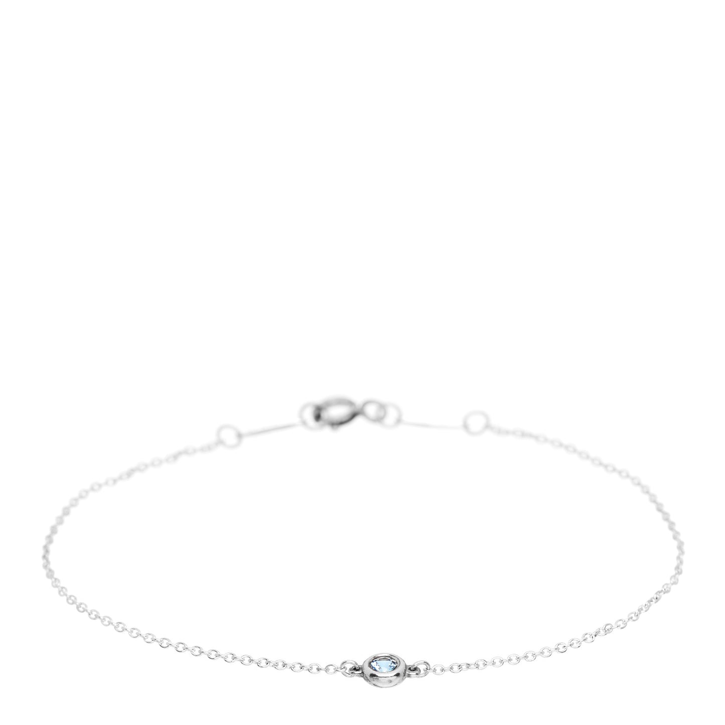 Sterling Silver Aquamarine Elsa Peretti Color By The Yard Bracelet
