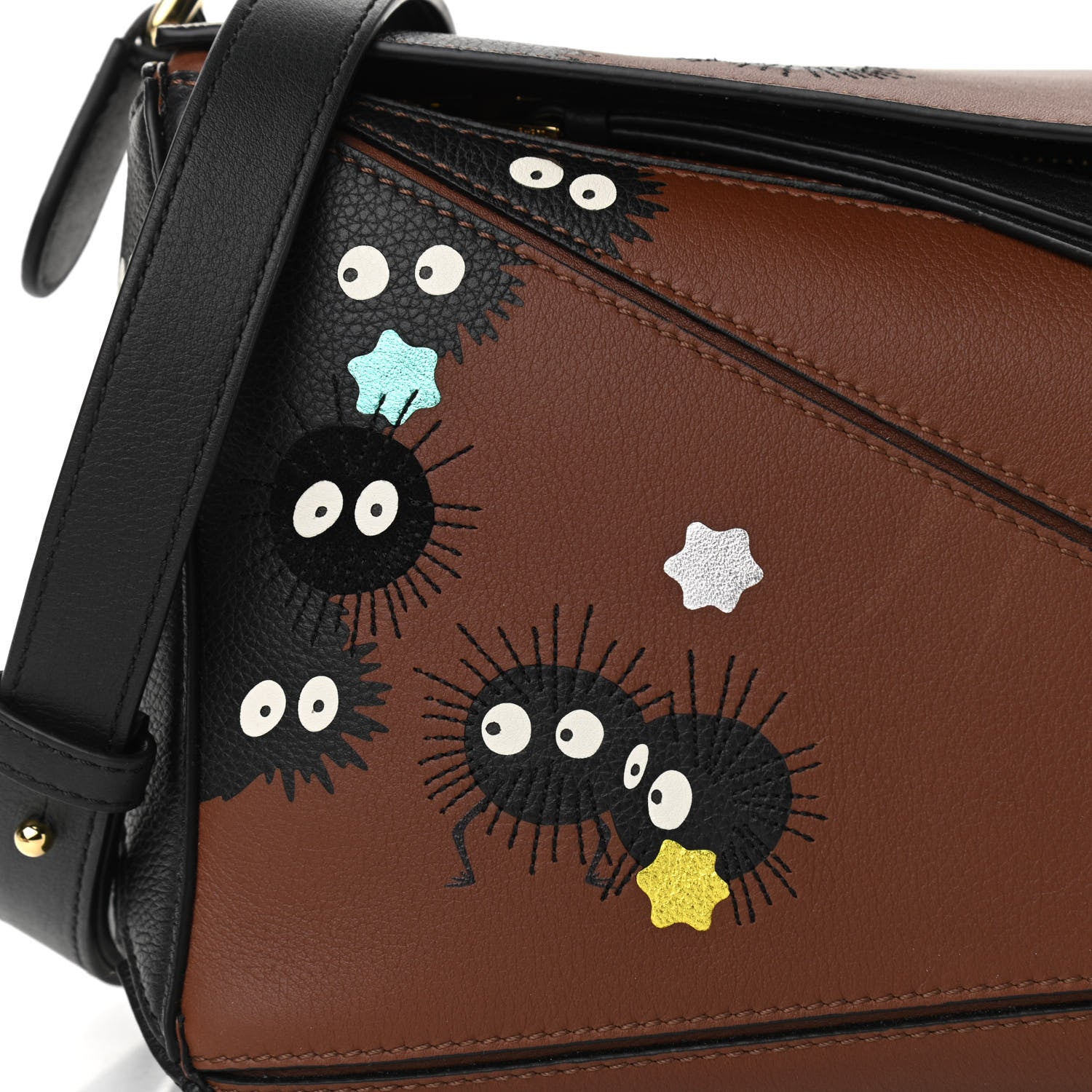 Loewe Calfskin Spirited Away Print Small Puzzle Bag Gold 1015252