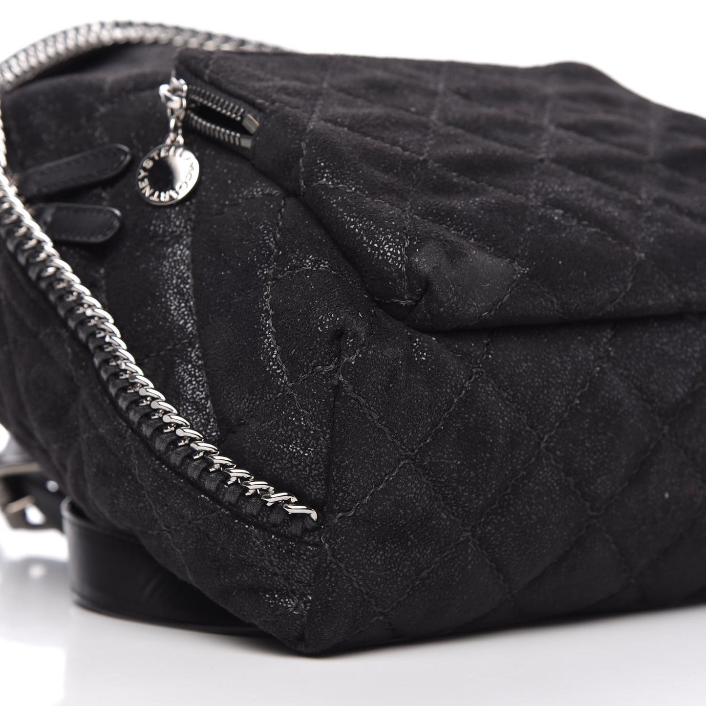 Shaggy Deer Quilted Small Falabella Backpack Black