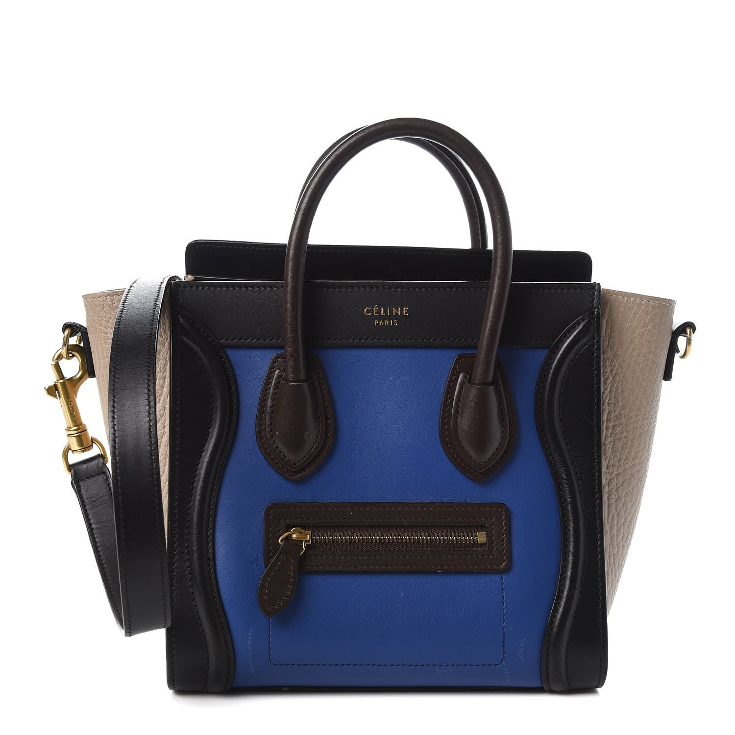 Celine Smooth Calfskin Bullhide Nano Tri-Color Luggage Indigo 1 of 7