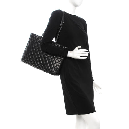 Chanel Calfskin Quilted Large CC Shopping Tote Black 2 of 12
