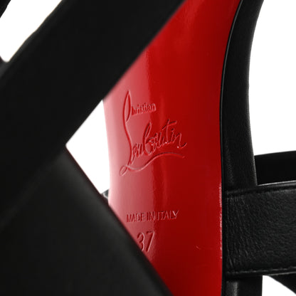 Christian Louboutin Calfskin Yazefatt Buckle Strap Platform Sandals 37 Black 6 of 8