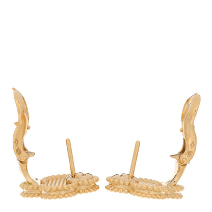 Van Cleef & Arpels 18K Yellow Gold Vintage Alhambra Earrings 3 of 5