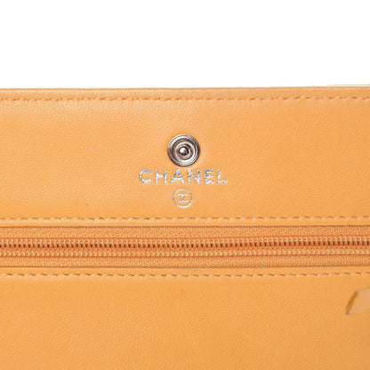 Chanel Lambskin Quilted Wallet on Chain WOC Yellow 6 of 20