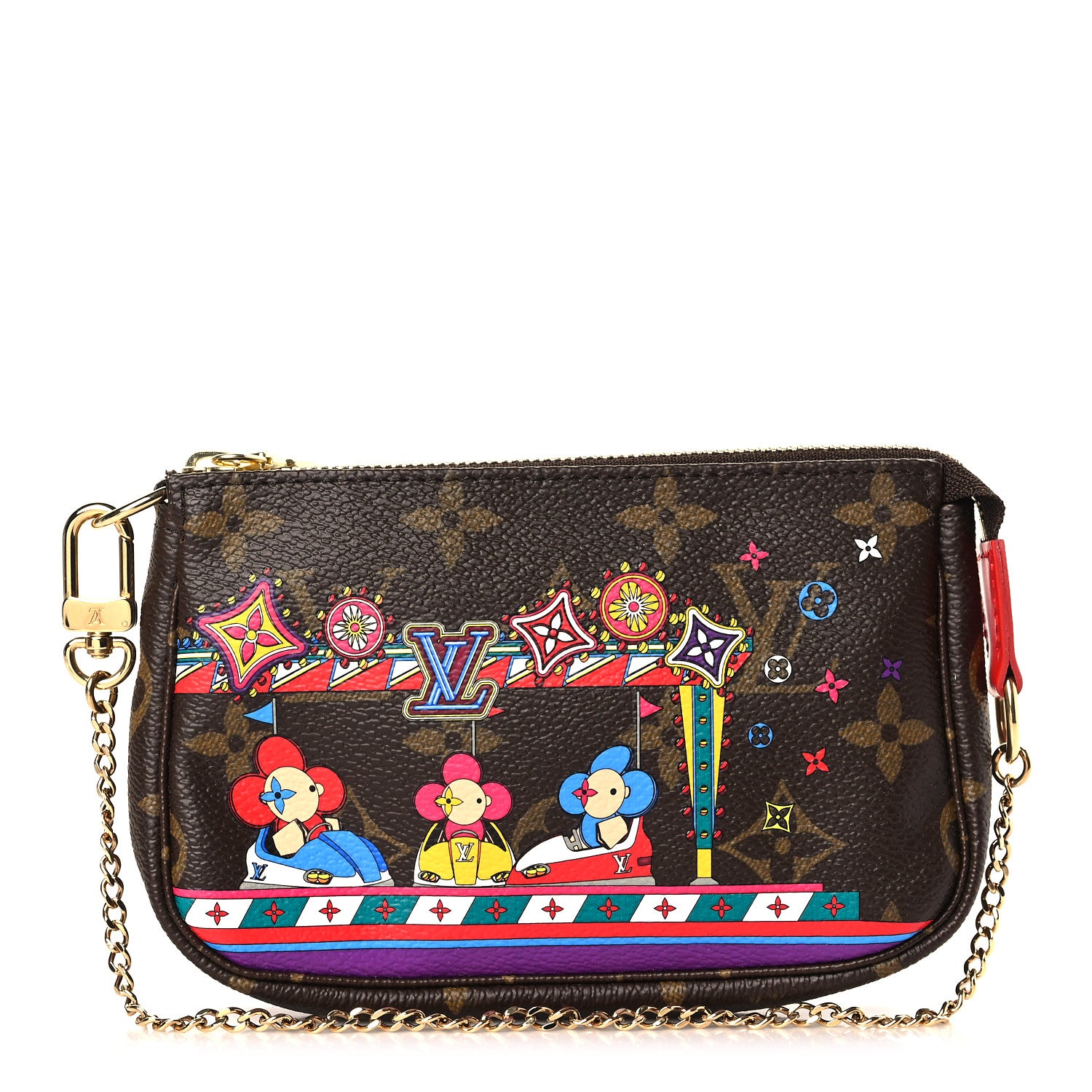Louis Vuitton Monogram 2020 Christmas Animation Bumper Cars Mini Pochette Accessories Coquelicot 1 of 8