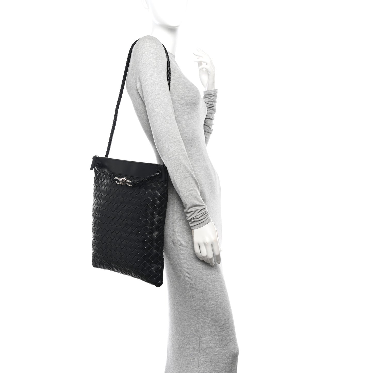 Nappa Intrecciato Andiamo Flat Messenger Black