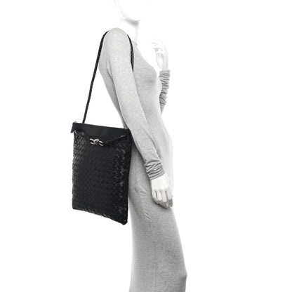 Bottega Veneta Nappa Intrecciato Andiamo Flat Messenger Black 2 of 10