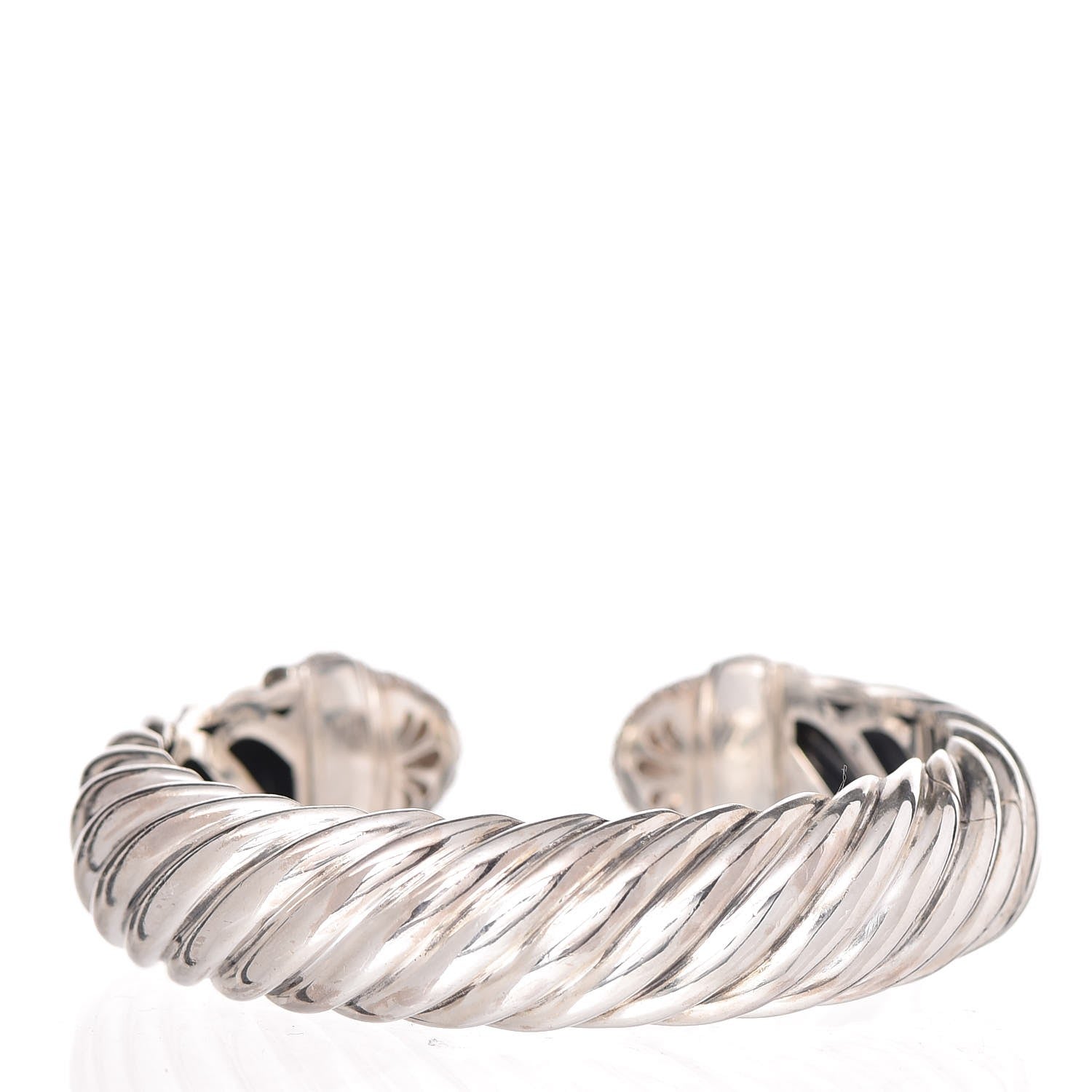 David Yurman Sterling Silver Pave Diamond 15mm Waverly Bracelet 3 of 5