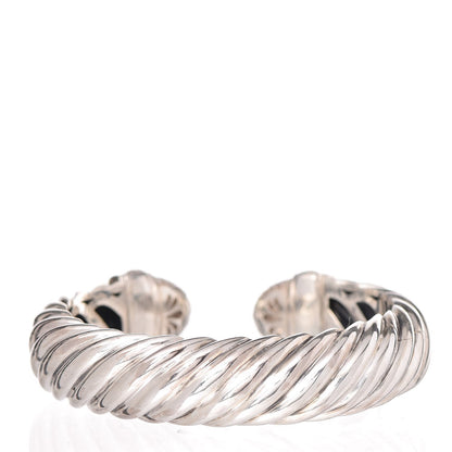 David Yurman Sterling Silver Pave Diamond 15mm Waverly Bracelet 3 of 5