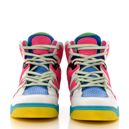 Gucci Demetra Womens Basket High Top Sneakers 39 Great White Bright Splash Loess 3 of 9