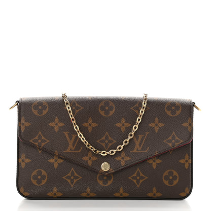 Louis Vuitton Monogram Pochette Felicie Chain Wallet Fuchsia 1 of 10