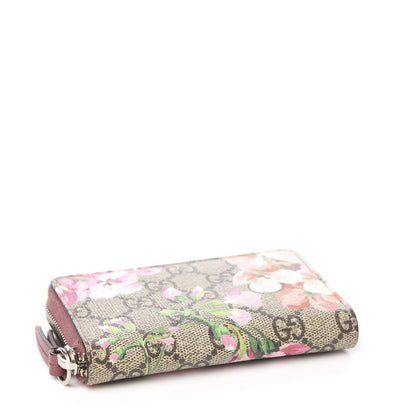 Gucci GG Supreme Monogram Blooms Zip Around Card Case Wallet Beige Multicolor Dry Rose 3 of 5