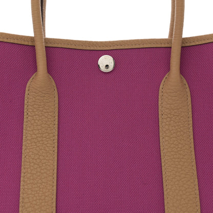Hermes Toile Militaire Vache Country Garden Party 30 TPM Rose Pourpre Biscuit 8 of 11