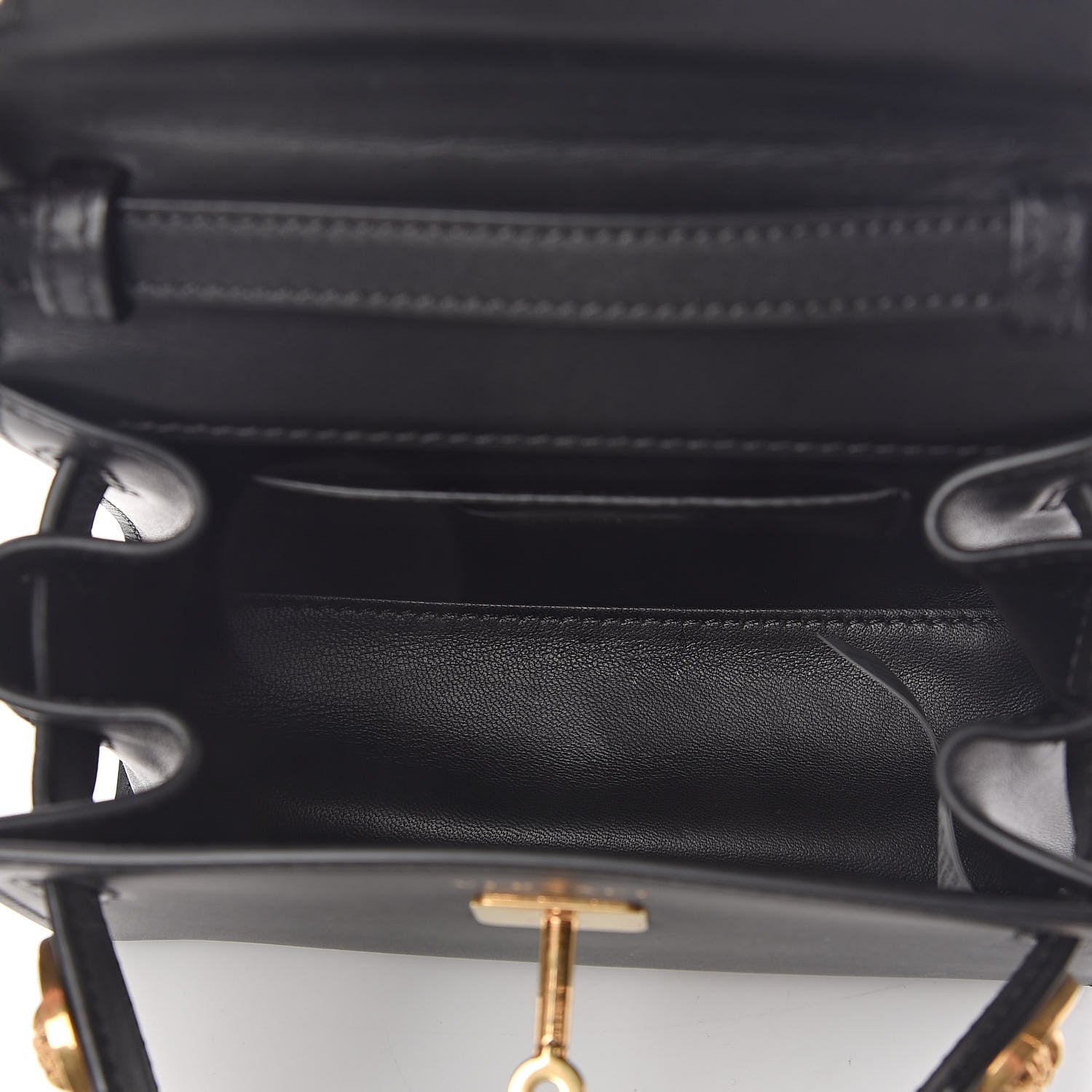 Versace Calfskin Small Icon Handbag Black 5 of 9
