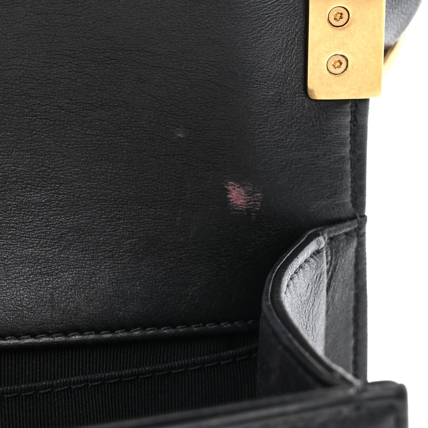 Calfskin Quilted Small Boy Flap Black