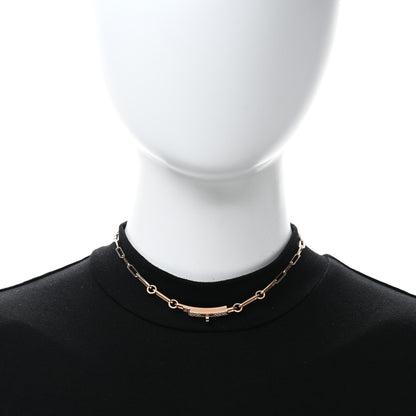 Hermes 18K Rose Gold Diamond Pave Kelly Chaine Choker Necklace 3 of 4