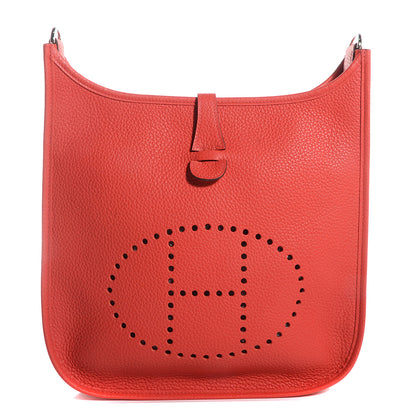 Hermes Taurillon Clemence Evelyne III PM Rouge Pivoine 1 of 15