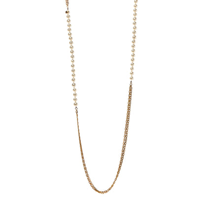 Chanel Pearl CC Multi Strand Long Necklace Light Gold 1 of 5