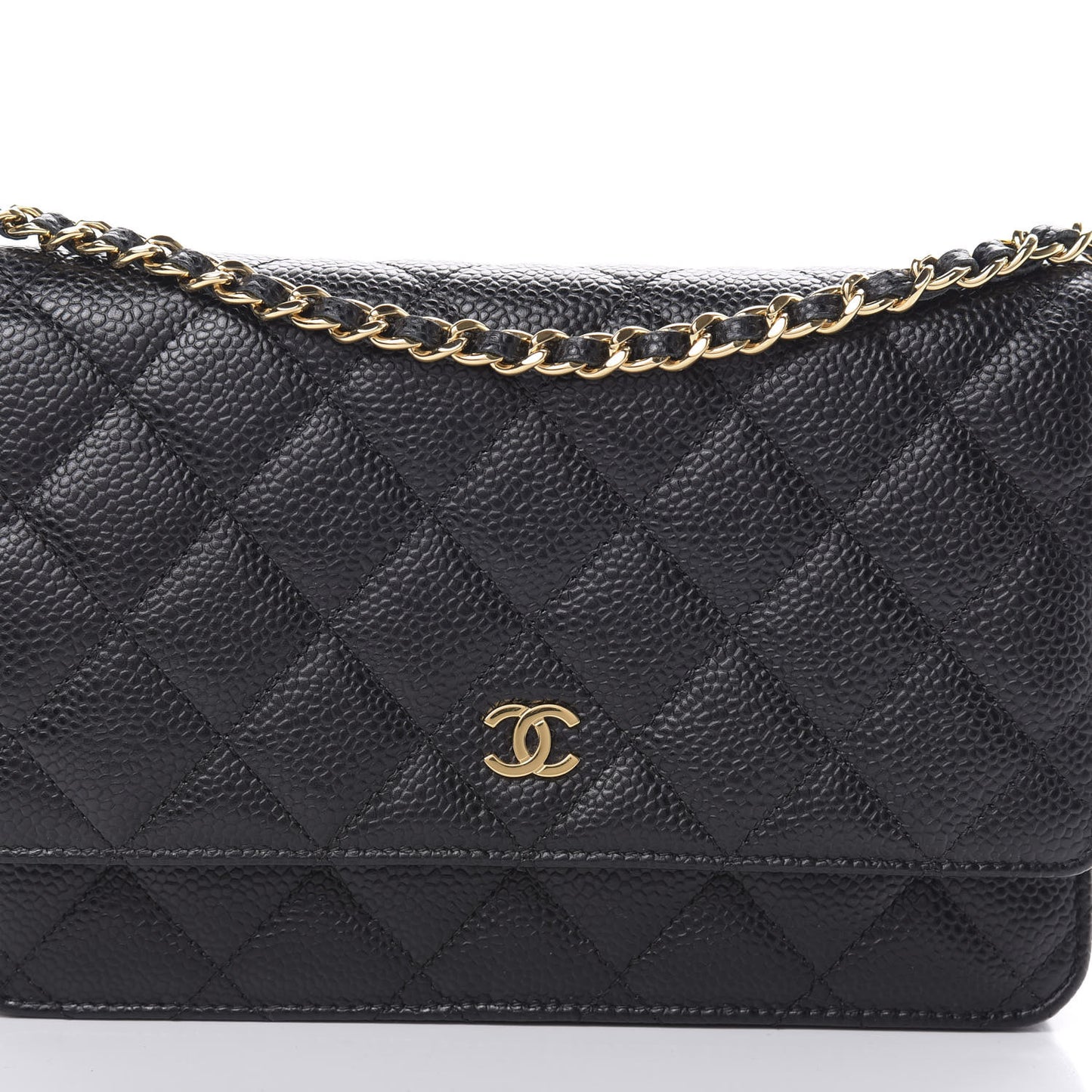 Caviar Quilted Wallet On Chain WOC Black