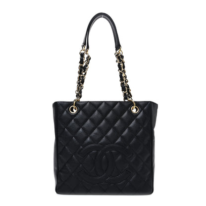 Chanel Caviar Quilted Petit Shopping Tote PST Black 1 of 10