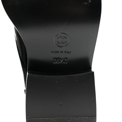 Chanel Shiny Goatskin Cap Toe Combat Boots 36.5 Black 6 of 10